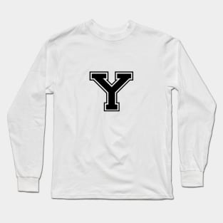 Initial Letter Y - Varsity Style Design - Black text Long Sleeve T-Shirt